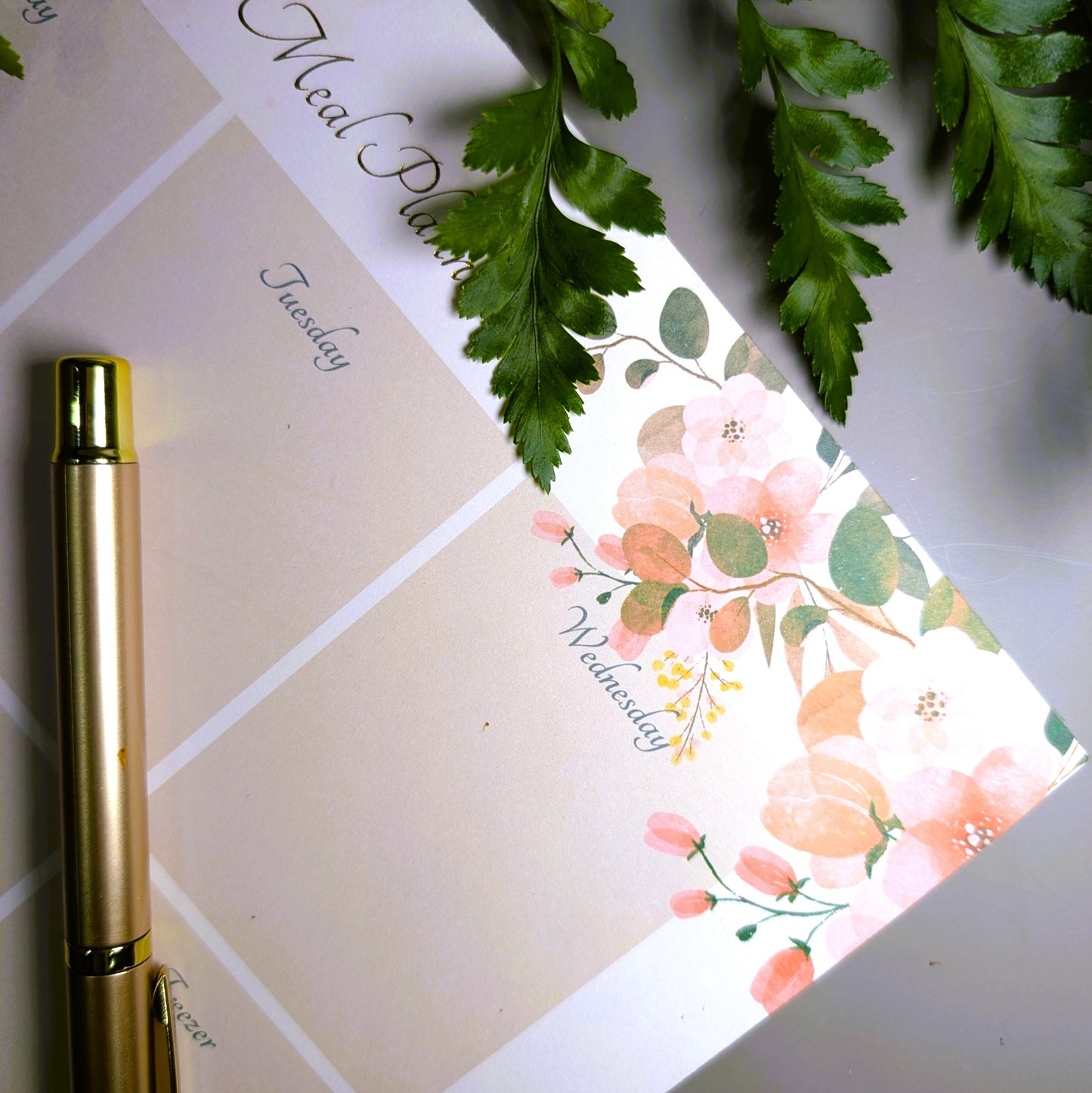 Pink Blooms Meal Planner