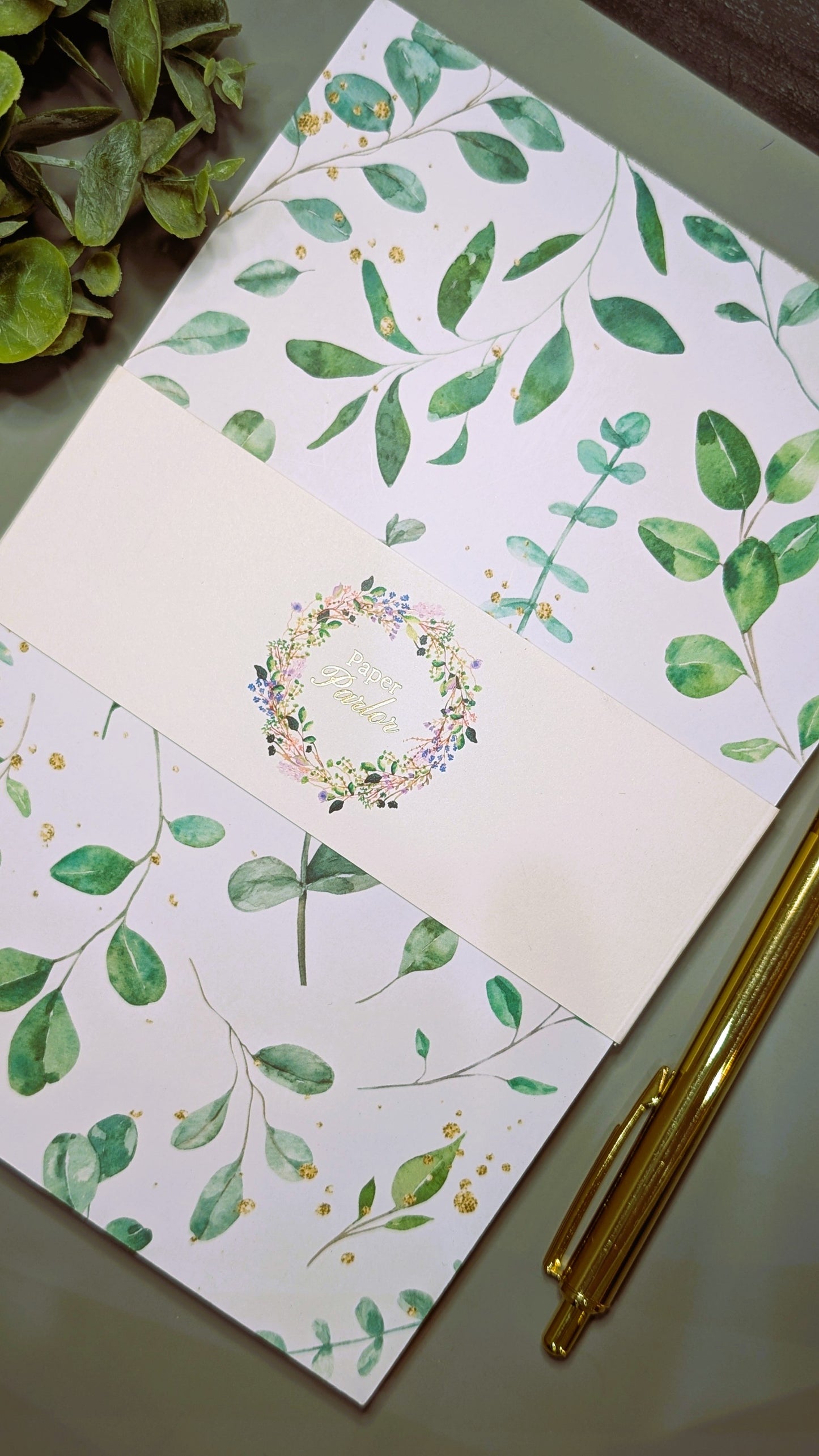 Gilded Green Notepad