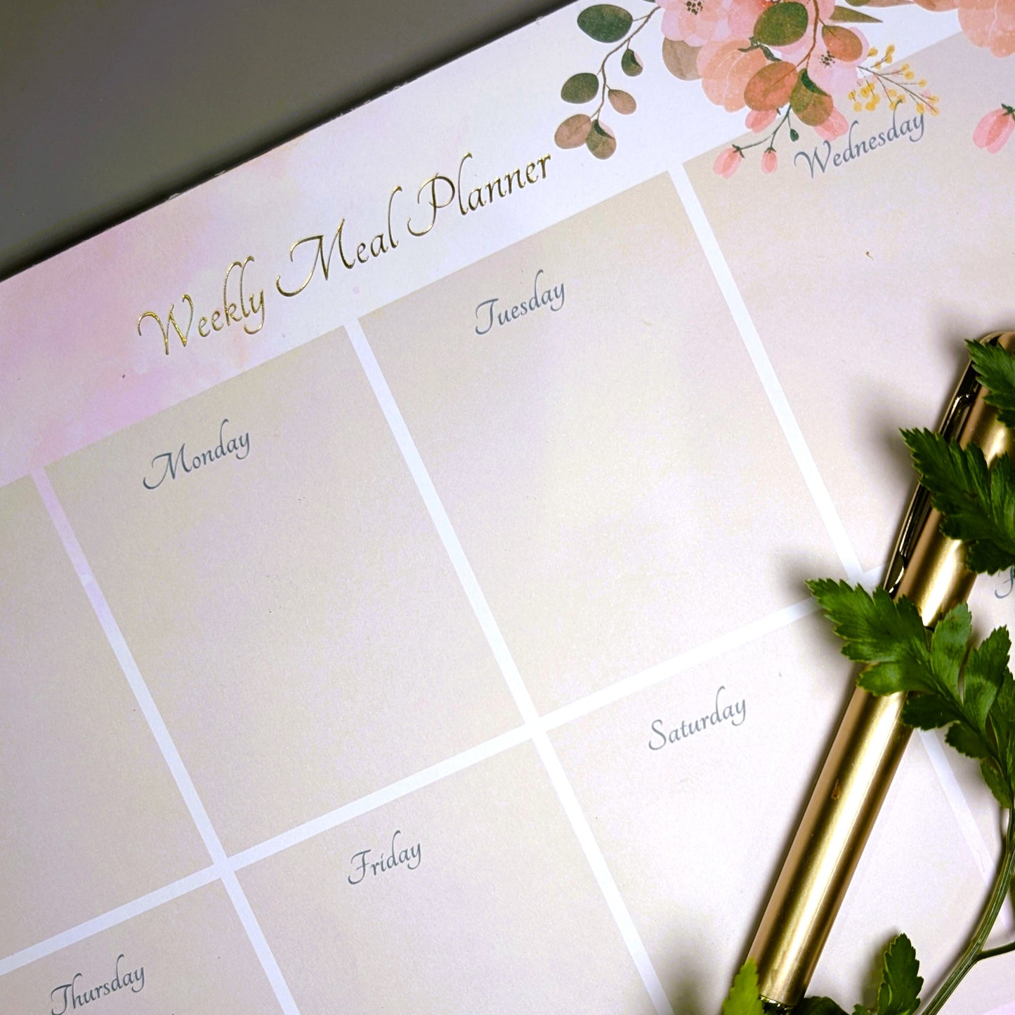 Pink Blooms Meal Planner